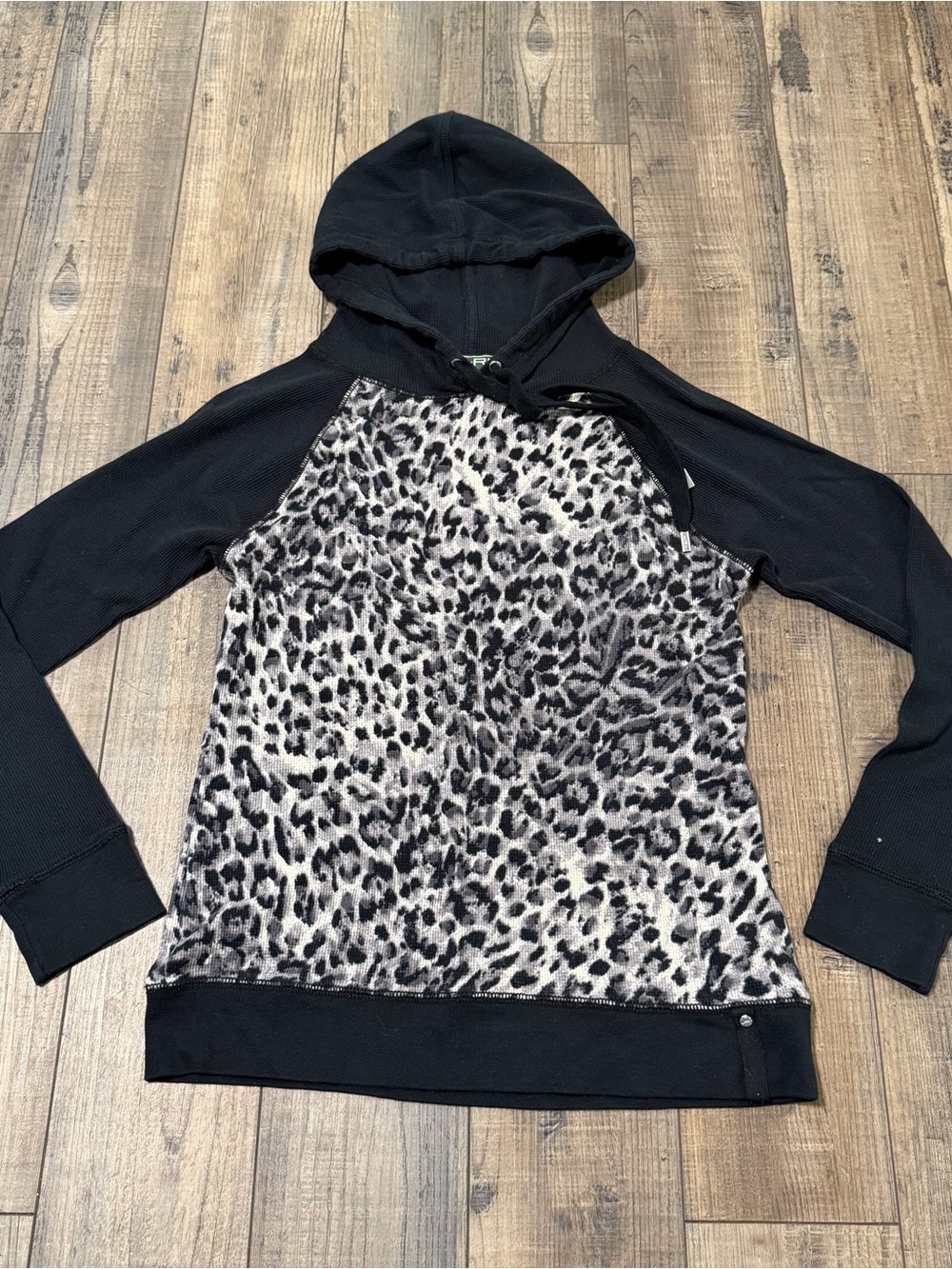 LRL Active Lauren Hoodie Women's Long Sleeve Leopard Drawstring Pullover PM